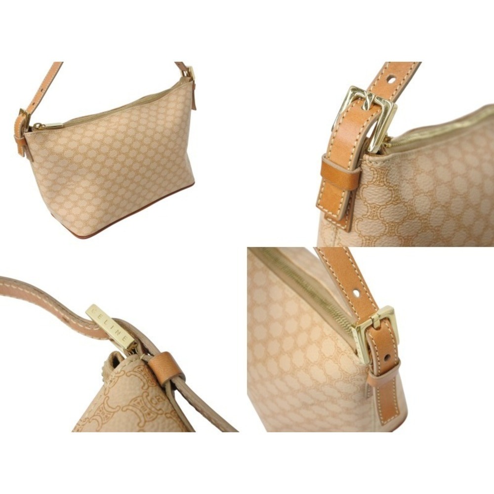 Celine Macadam Logo Handbag Beige Tan Leather - Picture 4 of 9